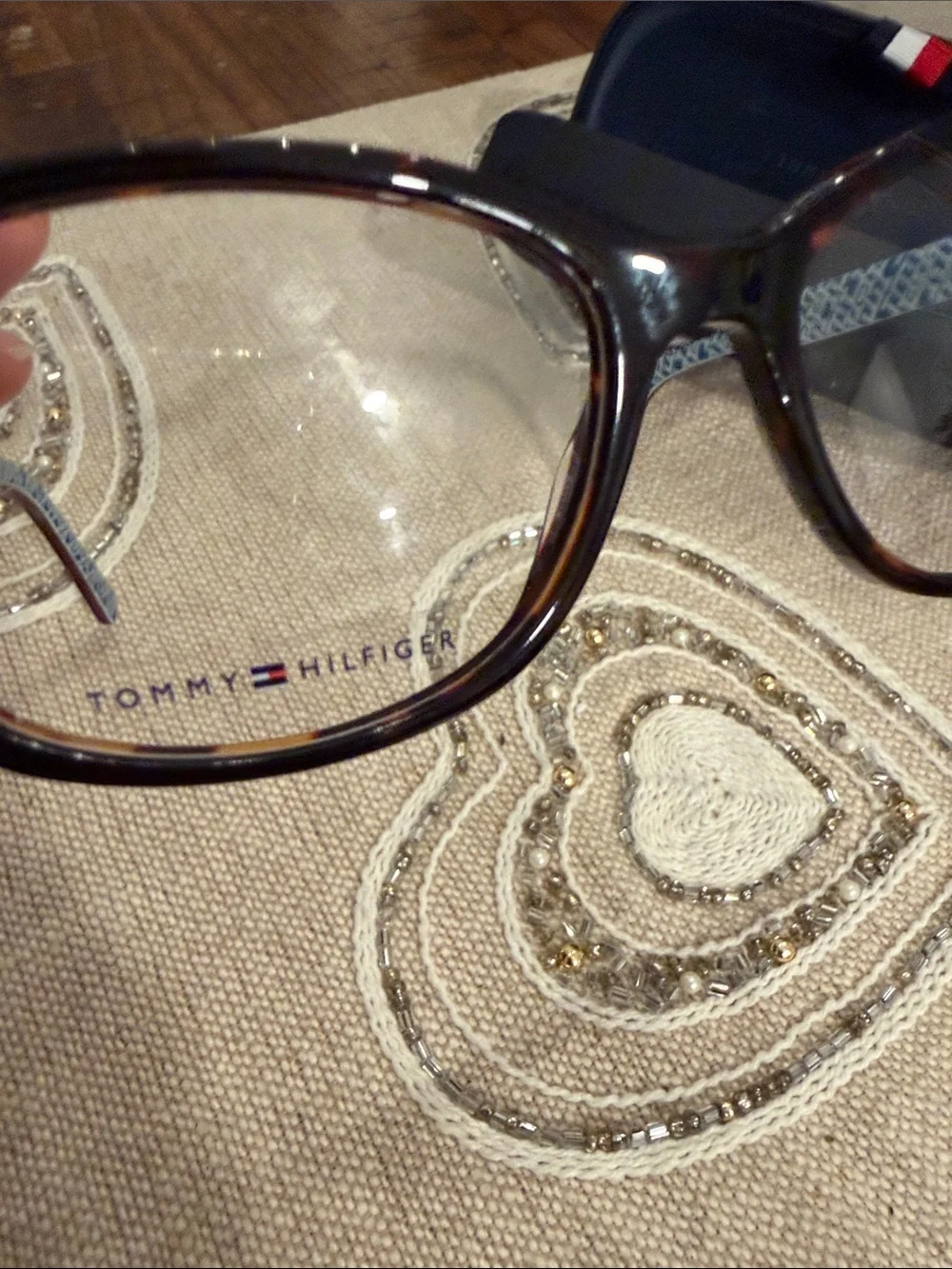 Tommy Hilfiger Tortoiseshell Frames with case and cleaning cloth .TH 2108
